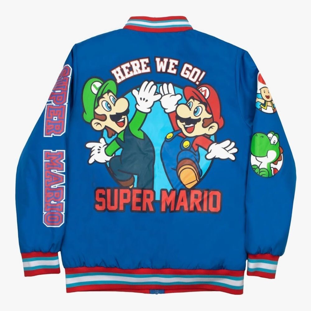 Nintendo Super Mario Brothers Lightweight Bomber Jacket • size 5/6 - Picture 2 of 3
